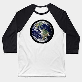 Planet Earth Scribble Circle Frame Baseball T-Shirt